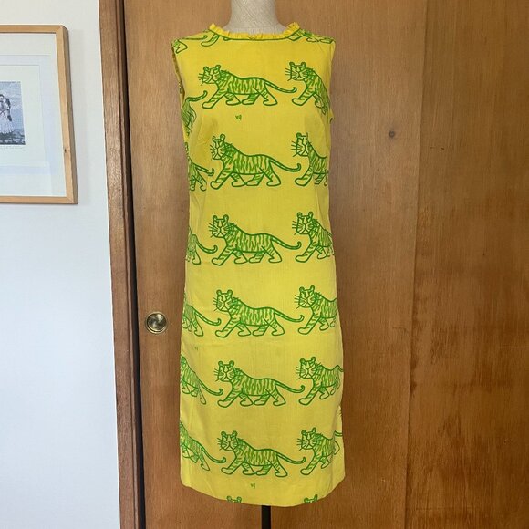 Vintage RARE Vested Gentress 1960s Tiger Print A-line dress - Picture 2 of 7